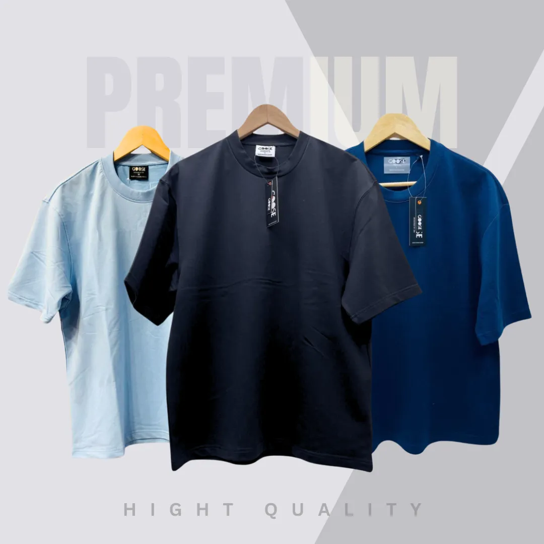 3 Pieces Premium Drop Shoulder Sky & Black & Navy blue