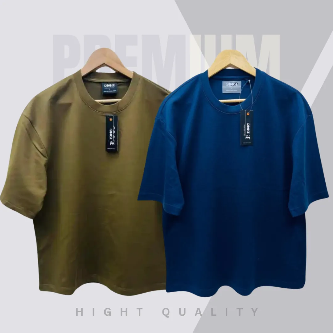 2 Pieces Premium Drop Shoulder Olive & navy blue